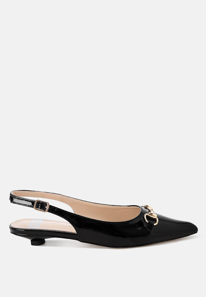 ruw#color_black-patent 經典馬銜扣細節露跟高跟鞋
