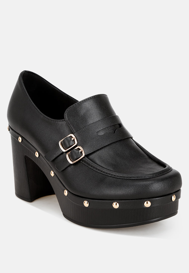 block heel platform loafers#color_black