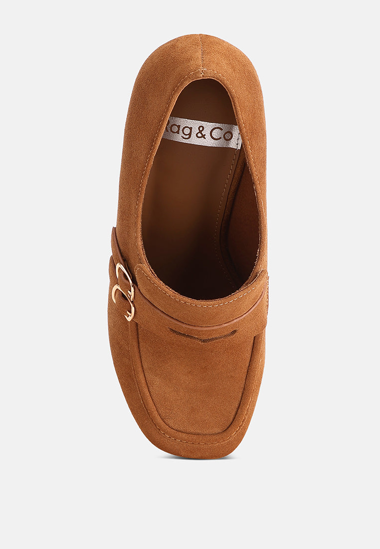 square toe loafer platform heels#color_brown