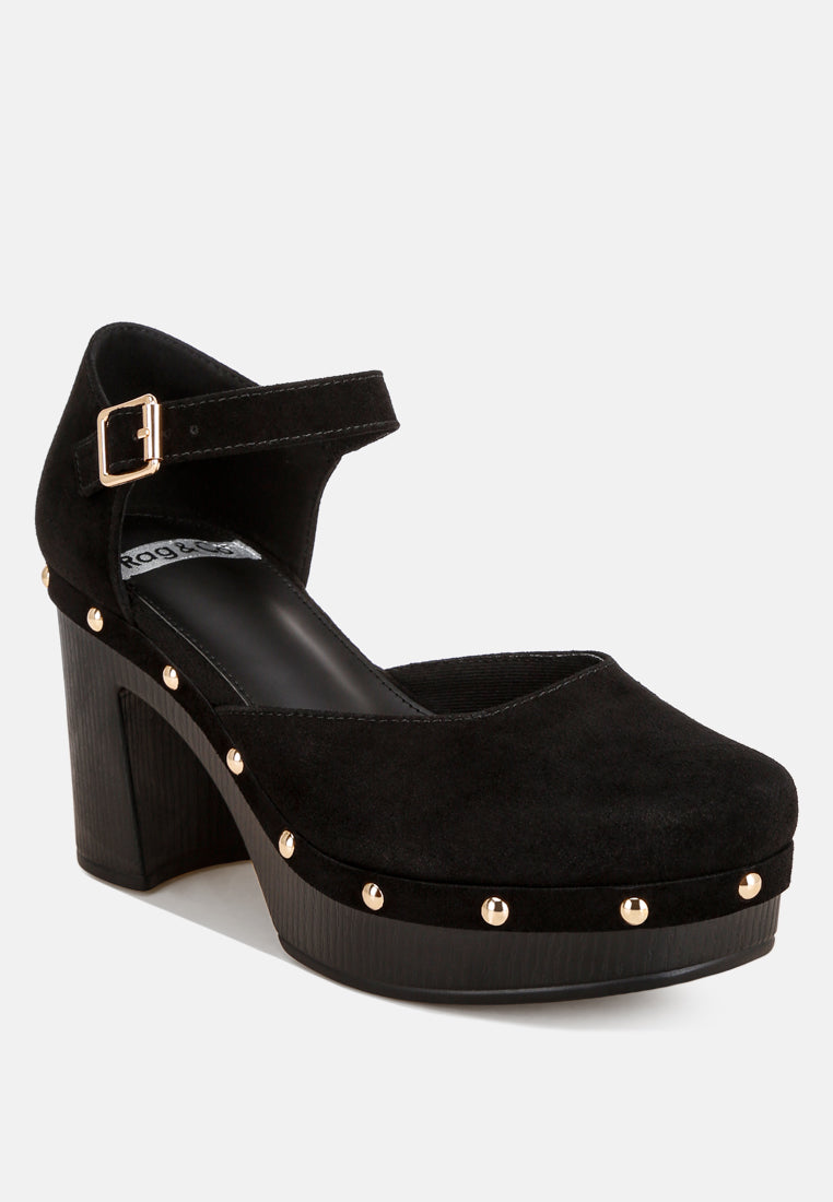 pin buckle ankle strap heels#color_black