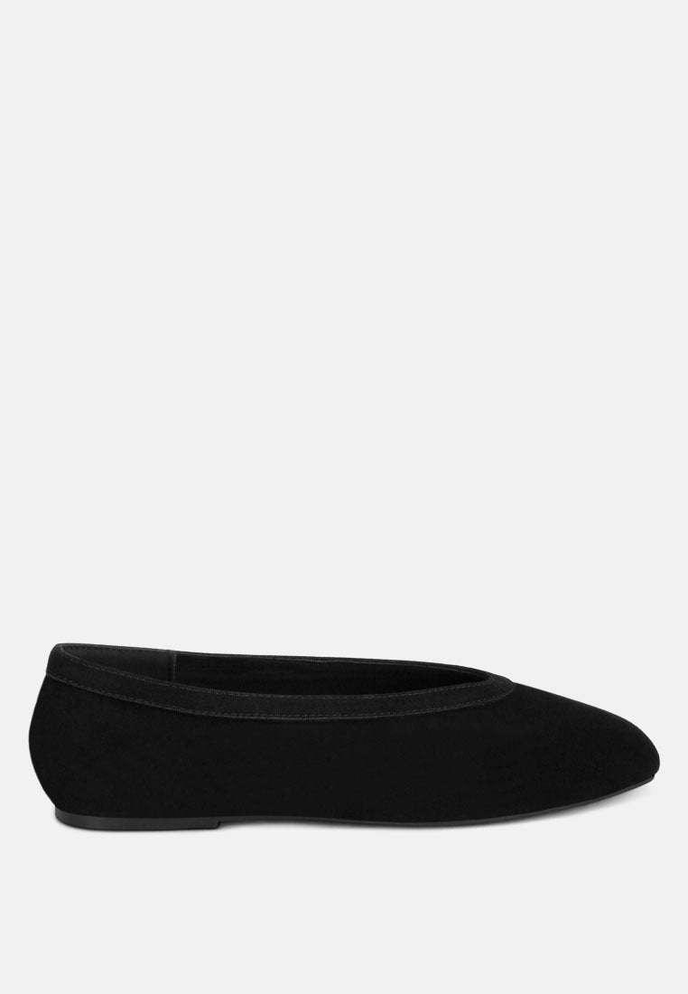 Danube Square Toe Ballerinas#color_black-suede