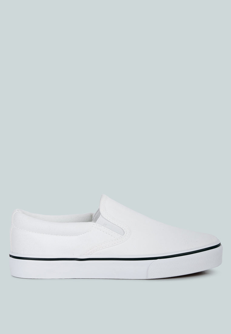 riddler white slip on canvas sneakers by rag#color_white