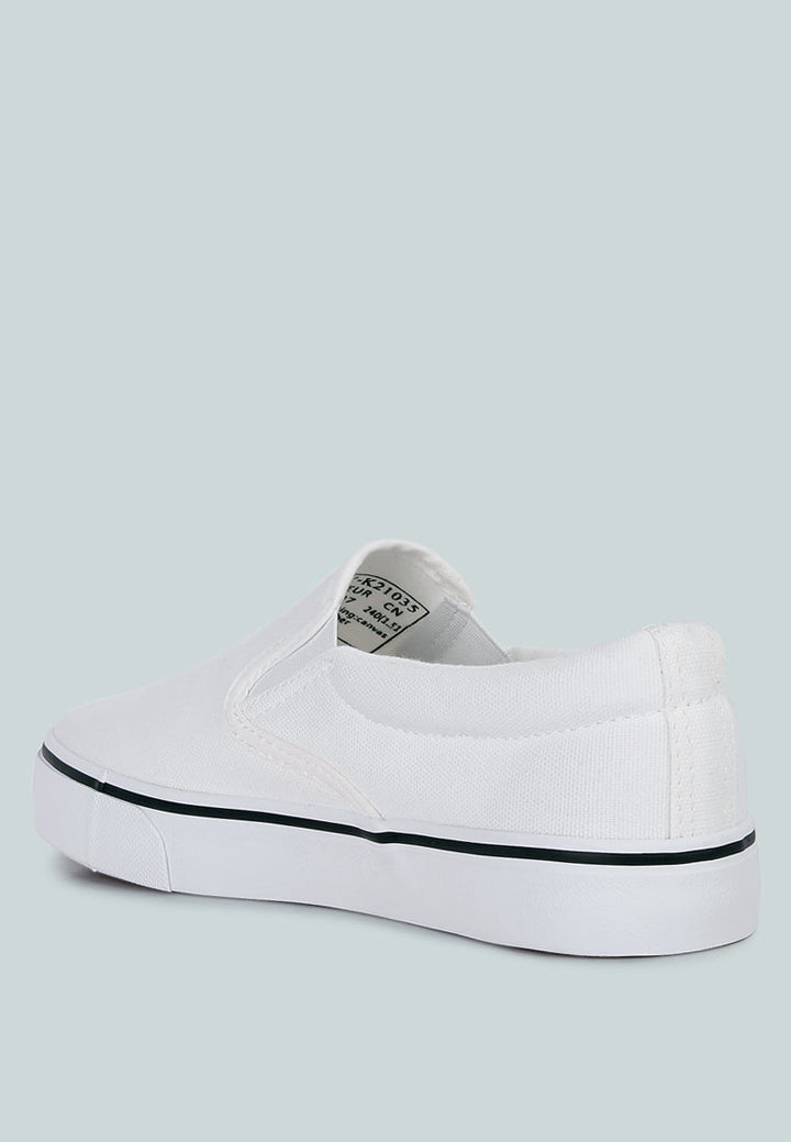 riddler white slip on canvas sneakers by rag#color_white