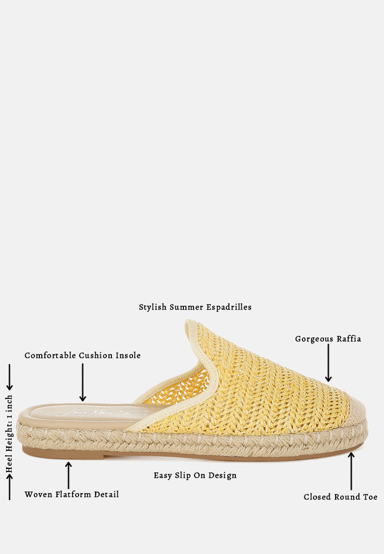 nongai raffia espadrilles mules by ruw#color_yellow