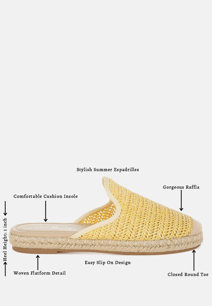nongai raffia espadrilles mules by ruw#color_yellow