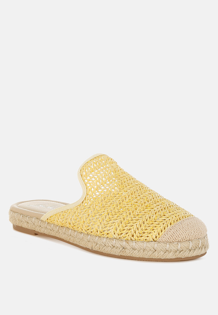 nongai raffia espadrilles mules by ruw#color_yellow