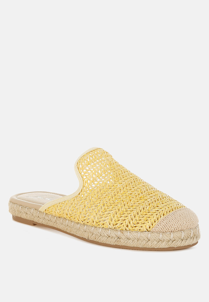 nongai raffia espadrilles mules by ruw#color_yellow