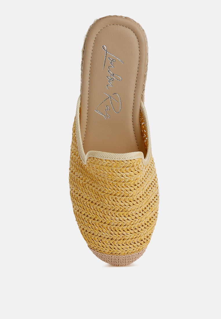 nongai raffia espadrilles mules by ruw#color_yellow