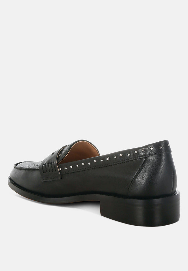 mocasines penny con adornos de tachuelas raisa#color_black