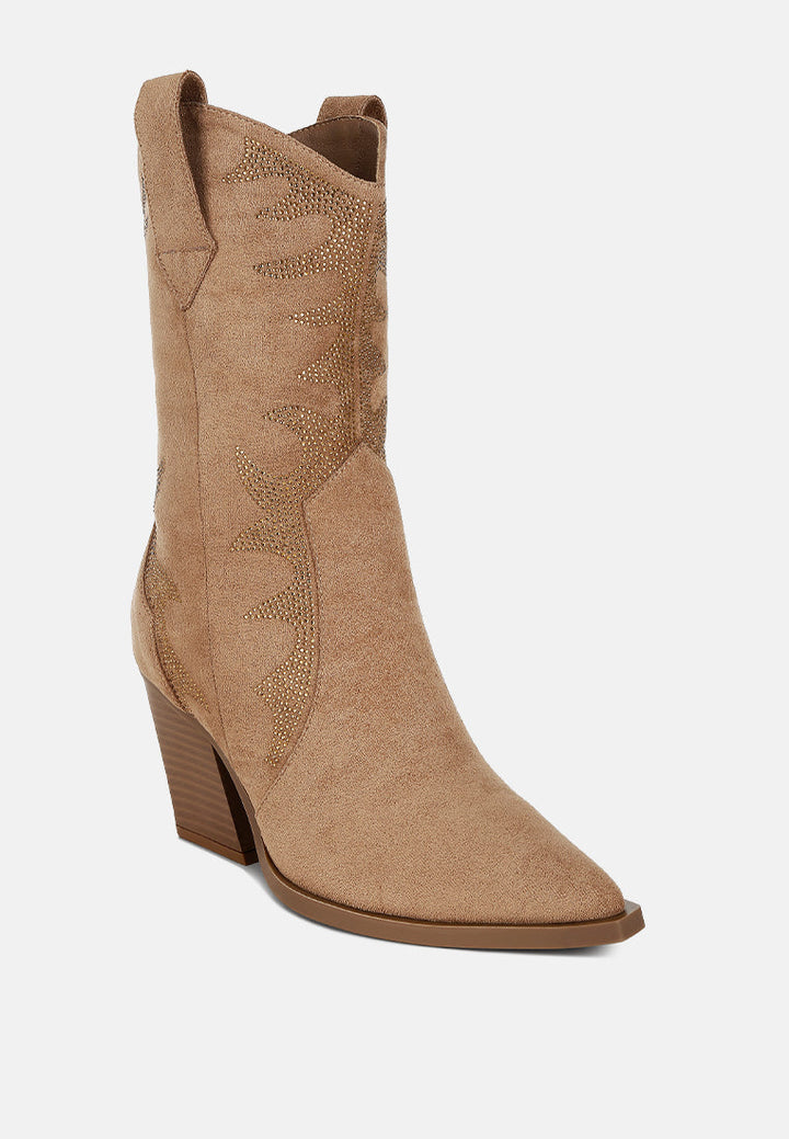 botas de becerro adornadas con pedrería rambler#color_camel
