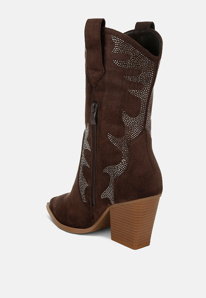 botas de becerro adornadas con pedrería rambler#color_brown