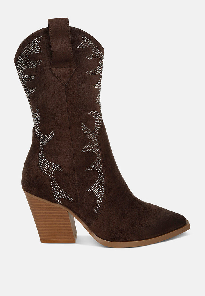 botas de becerro adornadas con pedrería rambler#color_brown