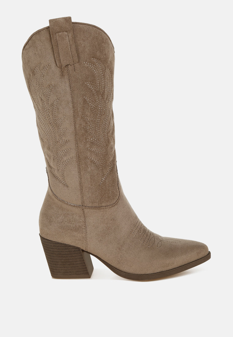 microfiber long cowboy boots by ruw#color_taupe