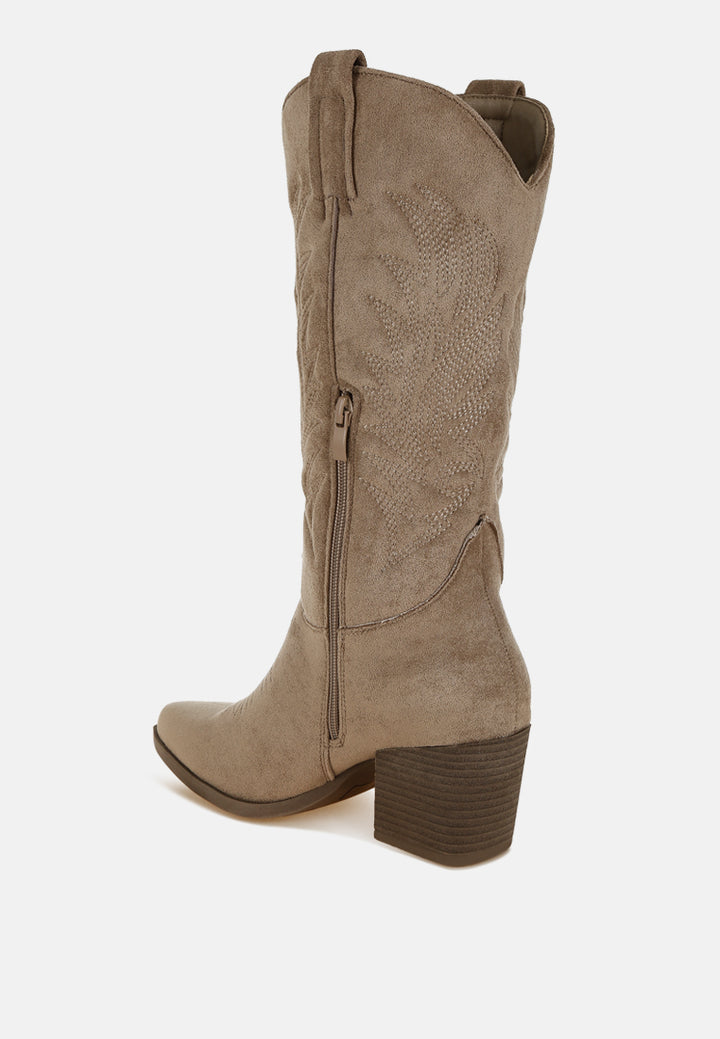 rancher microfiber long cowboy boots#color_taupe