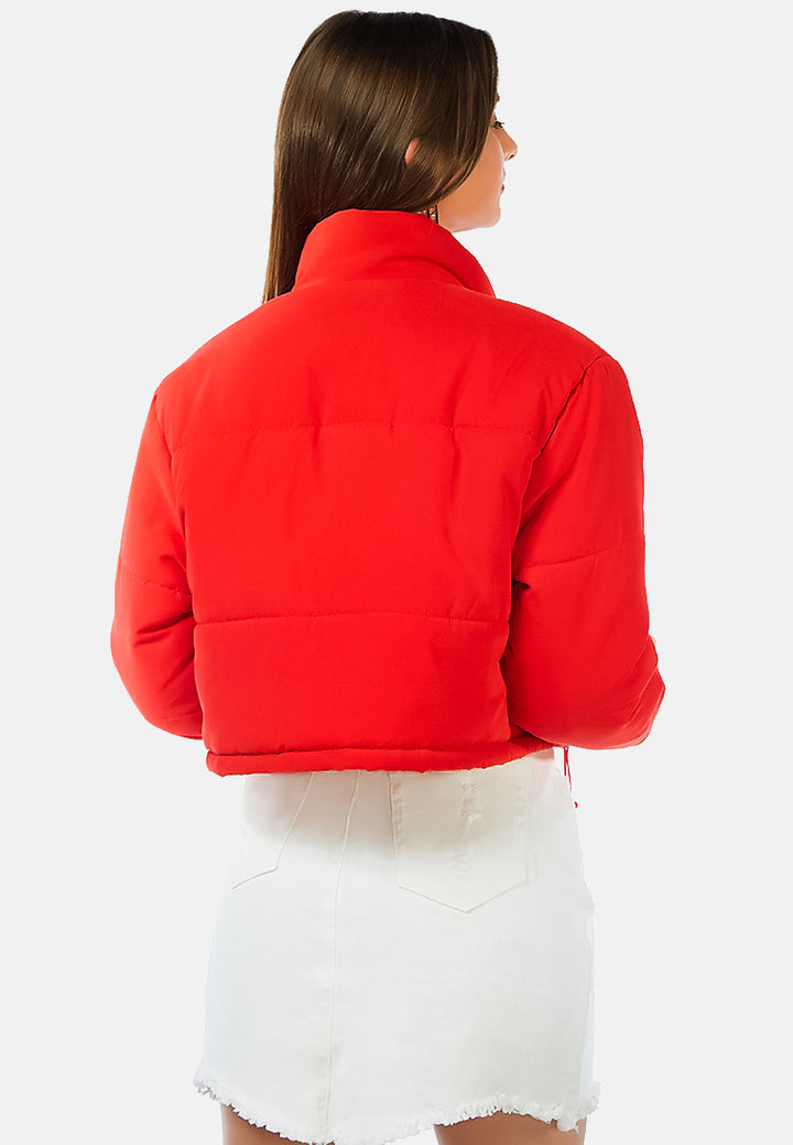 cropped puffer jacket#color_red