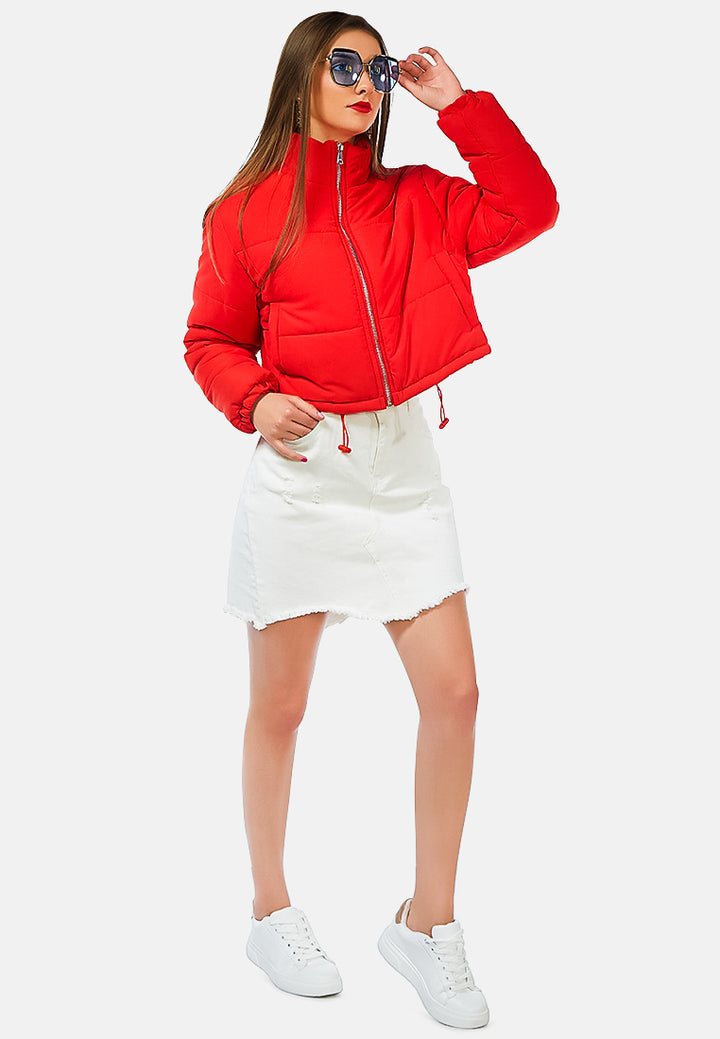 cropped puffer jacket#color_red