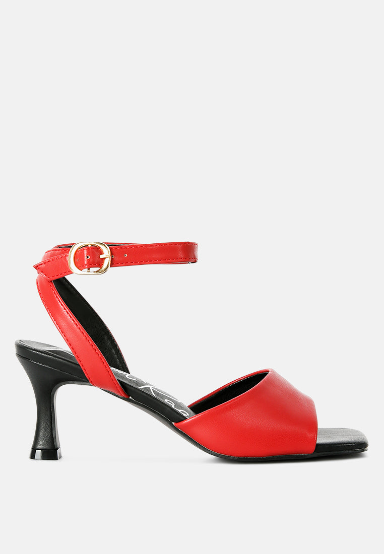 red mid heel ankle strap sandals#color_red
