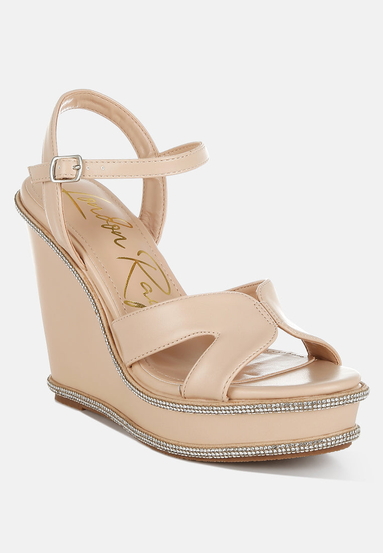 regina rhinestones embellished wedge sandals#color_beige