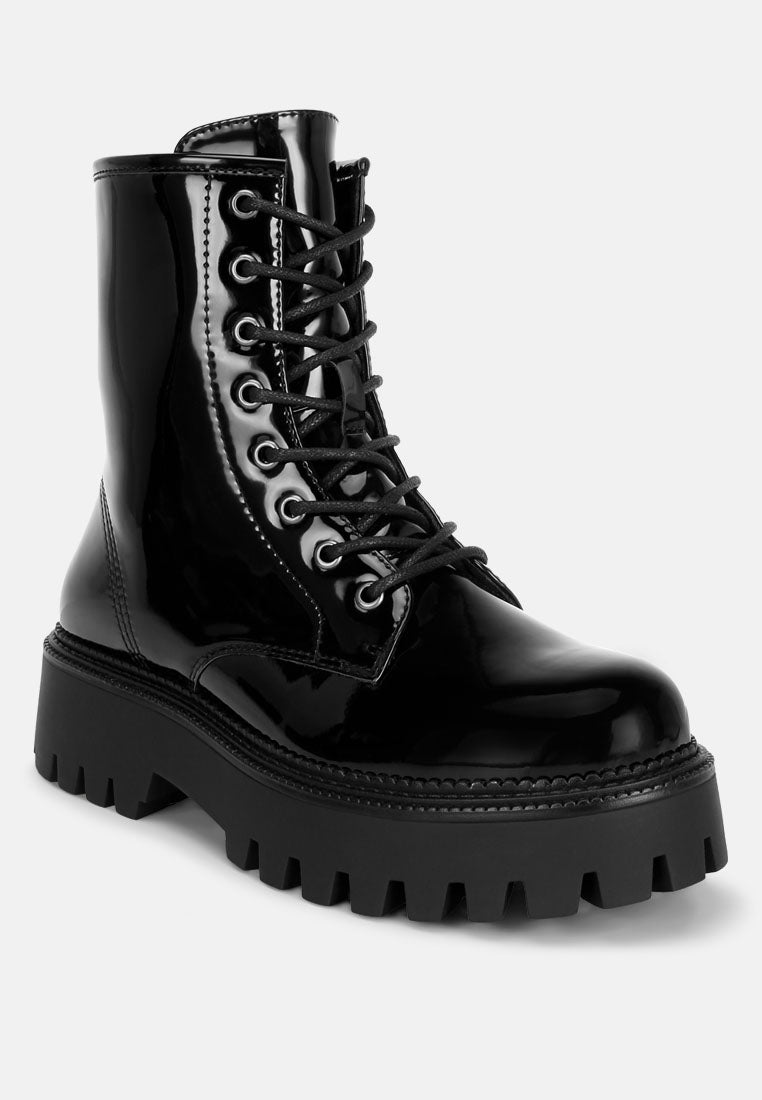 reginalda statement lace-up chunky boots#color_black-patent