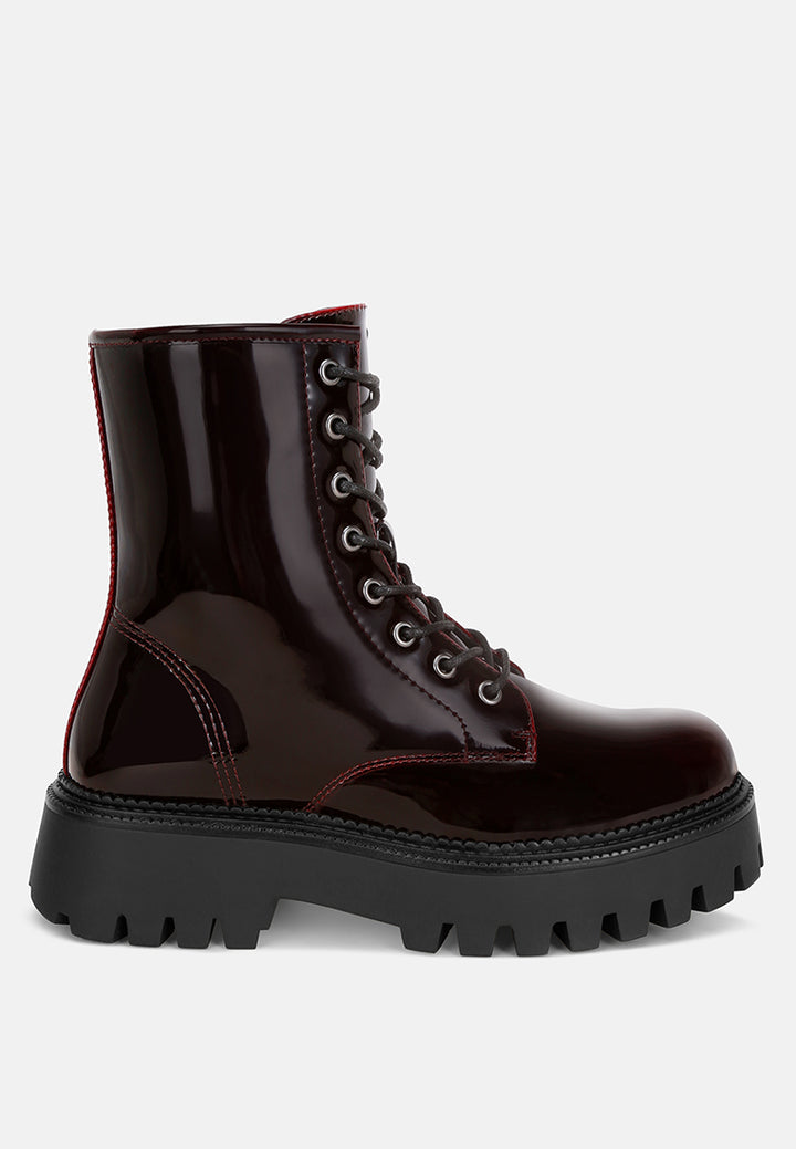 reginalda statement lace-up chunky boots#color_burgundy-patent
