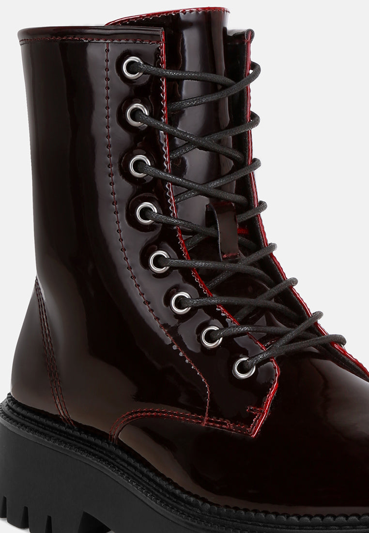 reginalda statement lace-up chunky boots#color_burgundy-patent