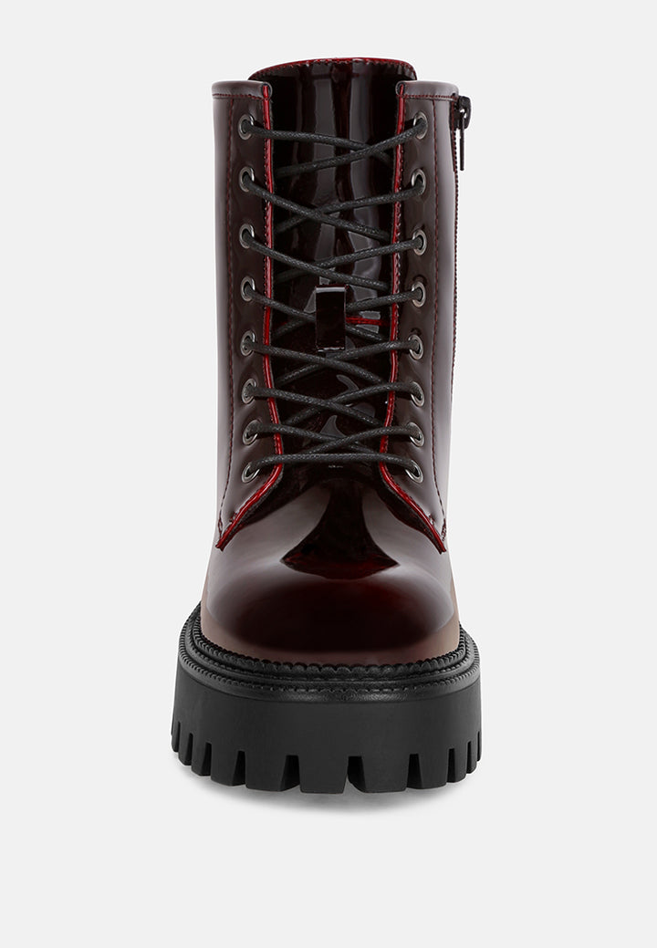 reginalda statement lace-up chunky boots#color_burgundy-patent
