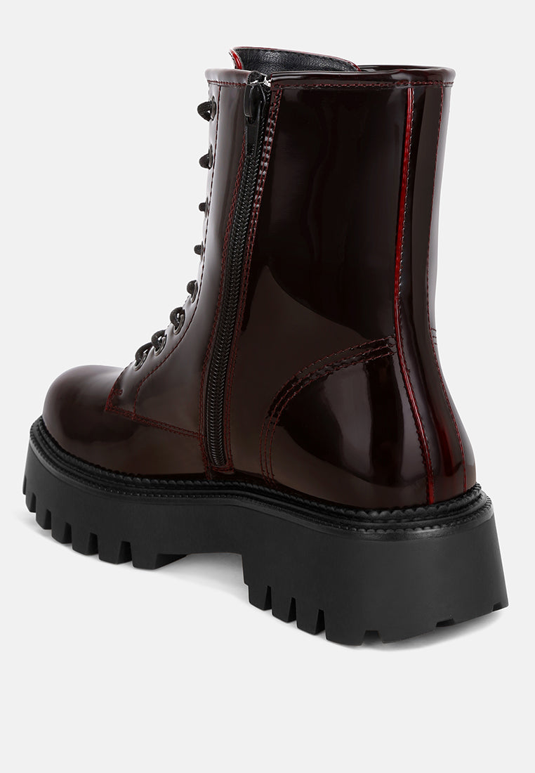 reginalda statement lace-up chunky boots#color_burgundy-patent