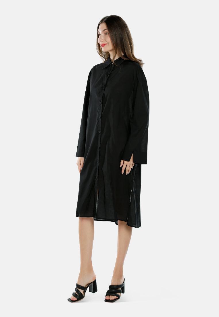 relaxed fit shirt dress by ruw#color_black