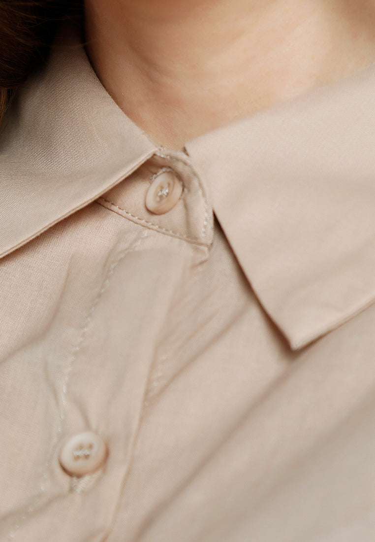 relaxed fit shirt dress by ruw#color_khaki