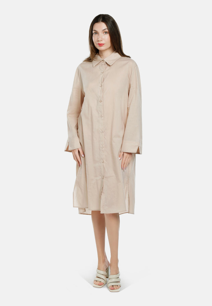 relaxed fit shirt dress by ruw#color_khaki