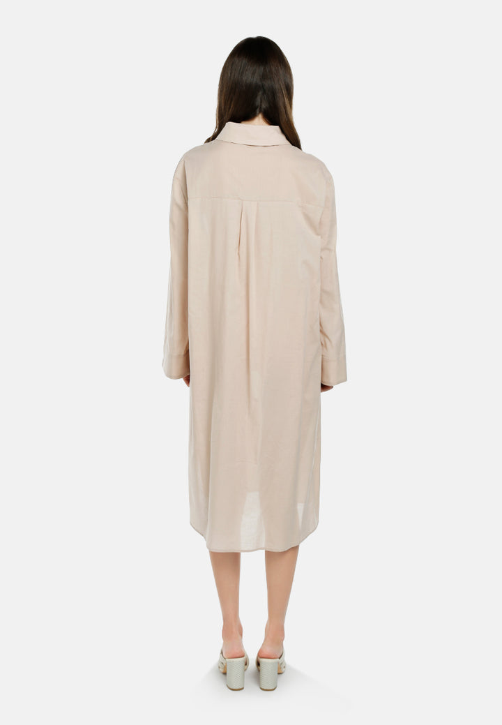 relaxed fit shirt dress by ruw#color_khaki