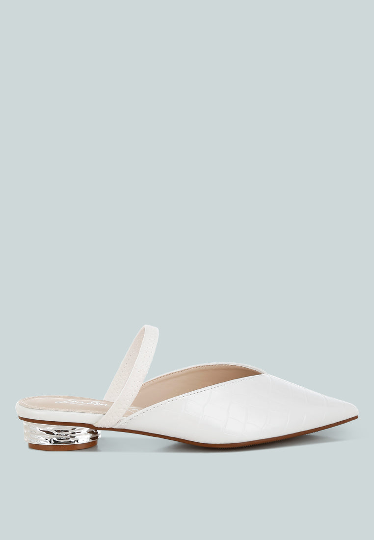 fantasy heel croco mules by rag#color_white