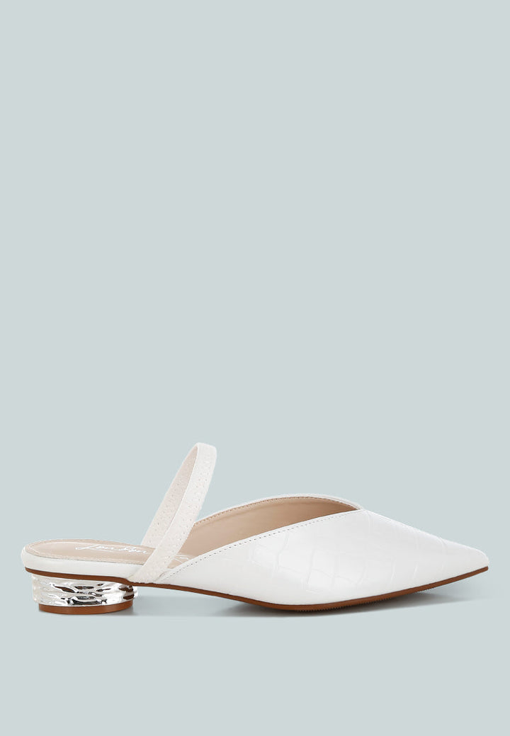fantasy heel croco mules by rag#color_white