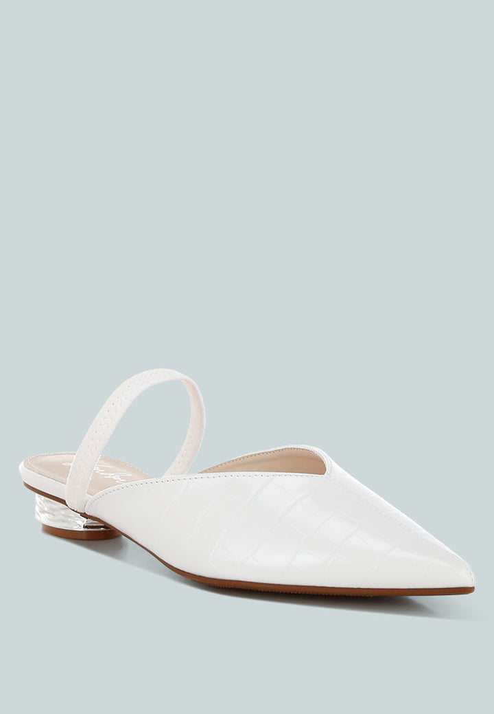 fantasy heel croco mules by rag#color_white