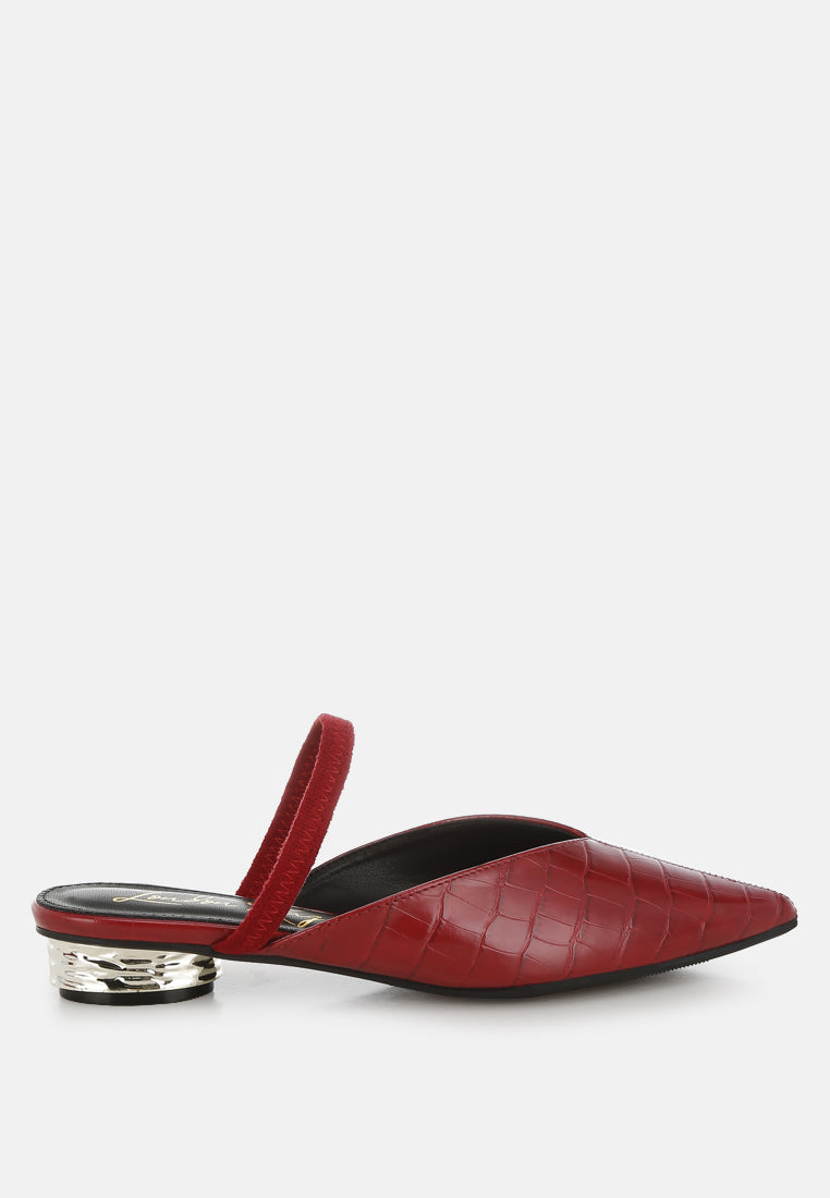 fantasy heel croco mules by rag#color_red