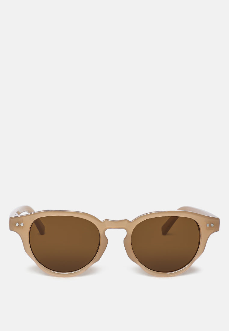 retro oval tinted sunglasses#color_brown