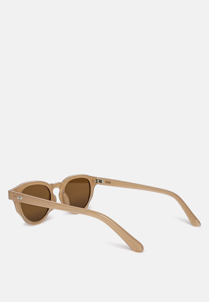 retro oval tinted sunglasses#color_brown