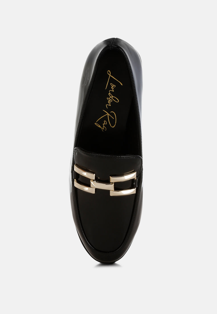 patent faux leather loafers by mode#color_black