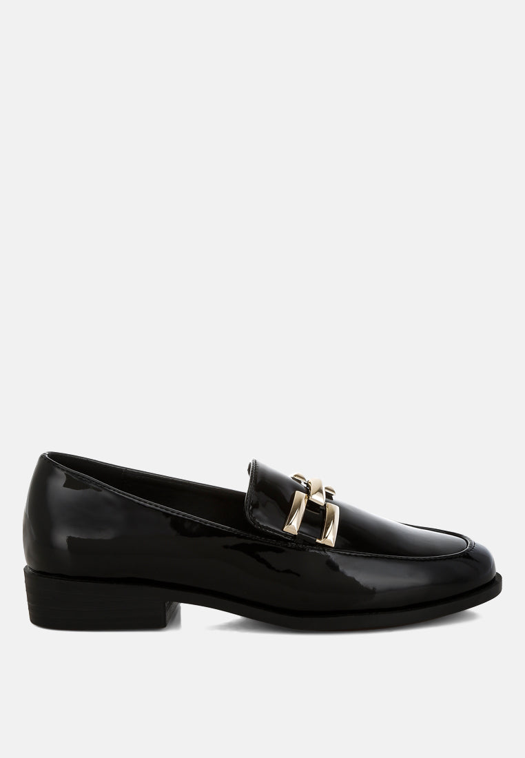 patent faux leather loafers by ruw#color_black