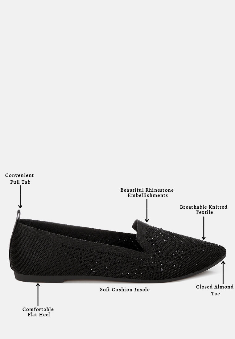 london rag women's rhinestone embellished pull tab loafers by motes#color_black