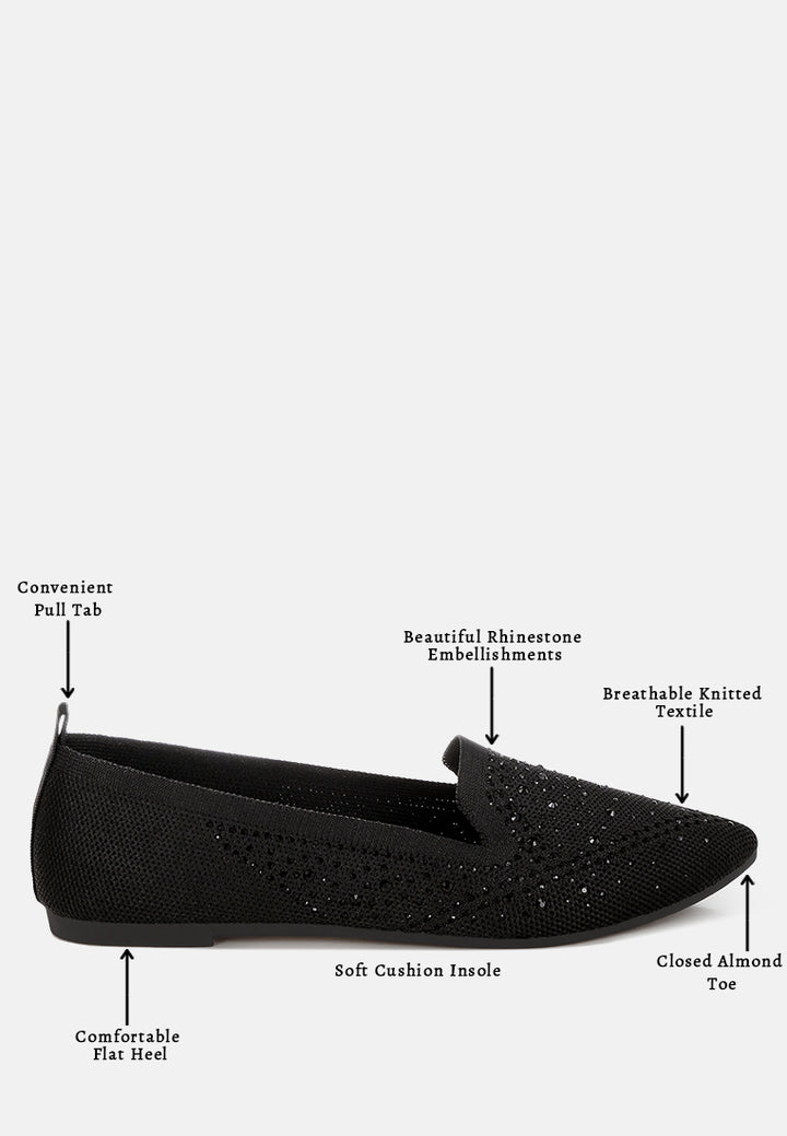 london rag women's rhinestone embellished pull tab loafers by motes#color_black