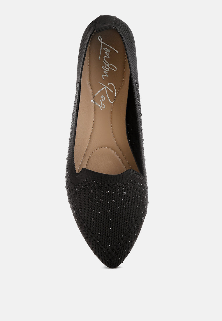 london rag women's rhinestone embellished pull tab loafers by motes#color_black