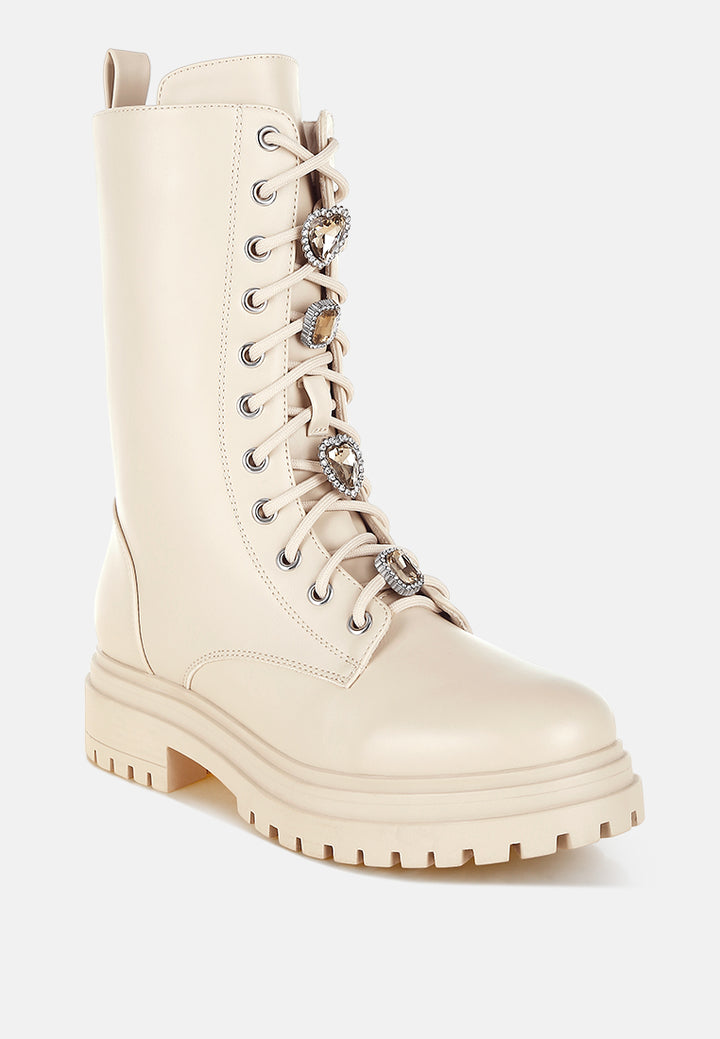 rhinestone jewelled chunky boots by mode#color_beige