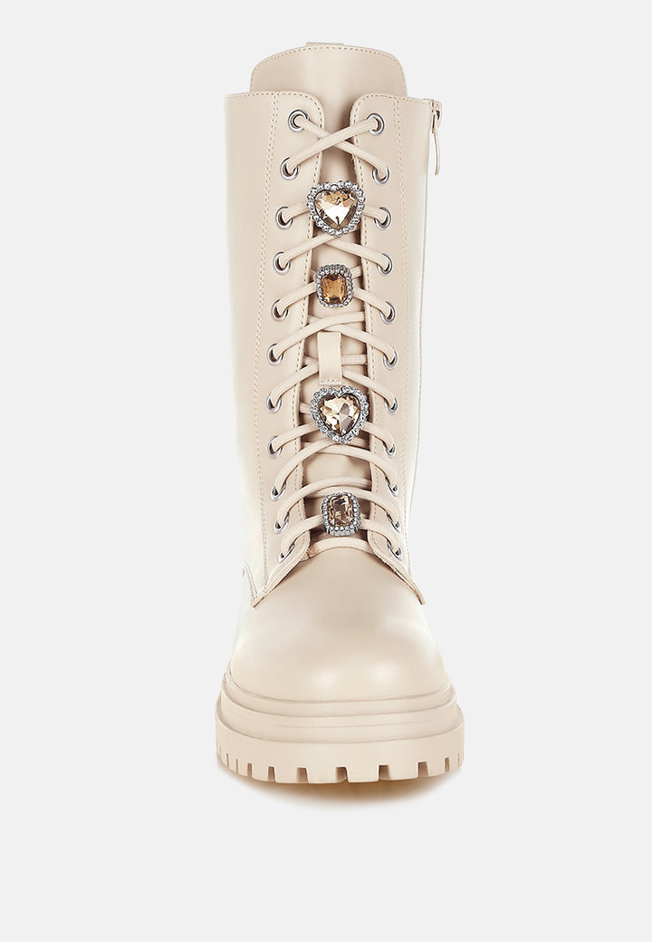 rhinestone jewelled chunky boots by mode#color_beige