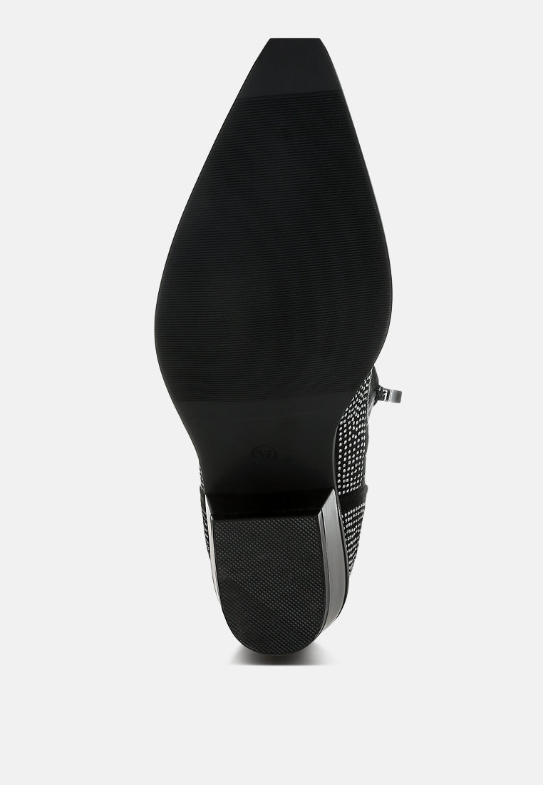 botas camperas costello con adornos de pedrería#color_negro