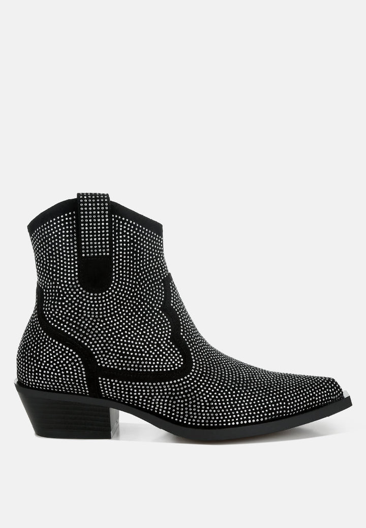 botas camperas costello con adornos de pedrería#color_negro