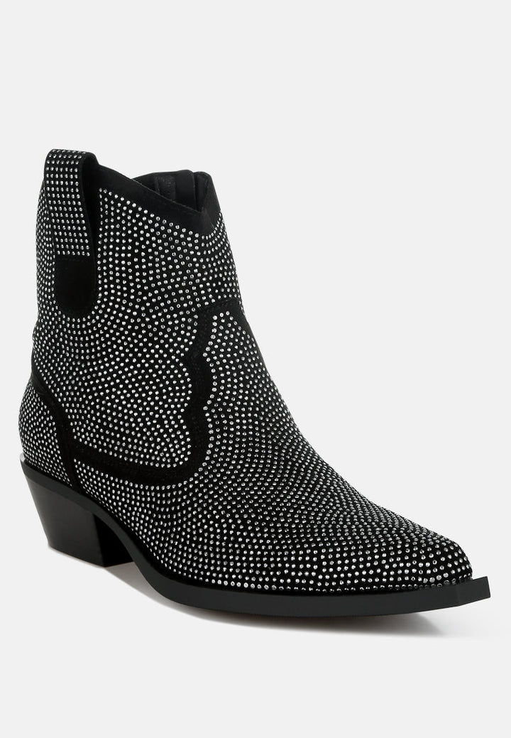 botas camperas costello con adornos de pedrería#color_negro