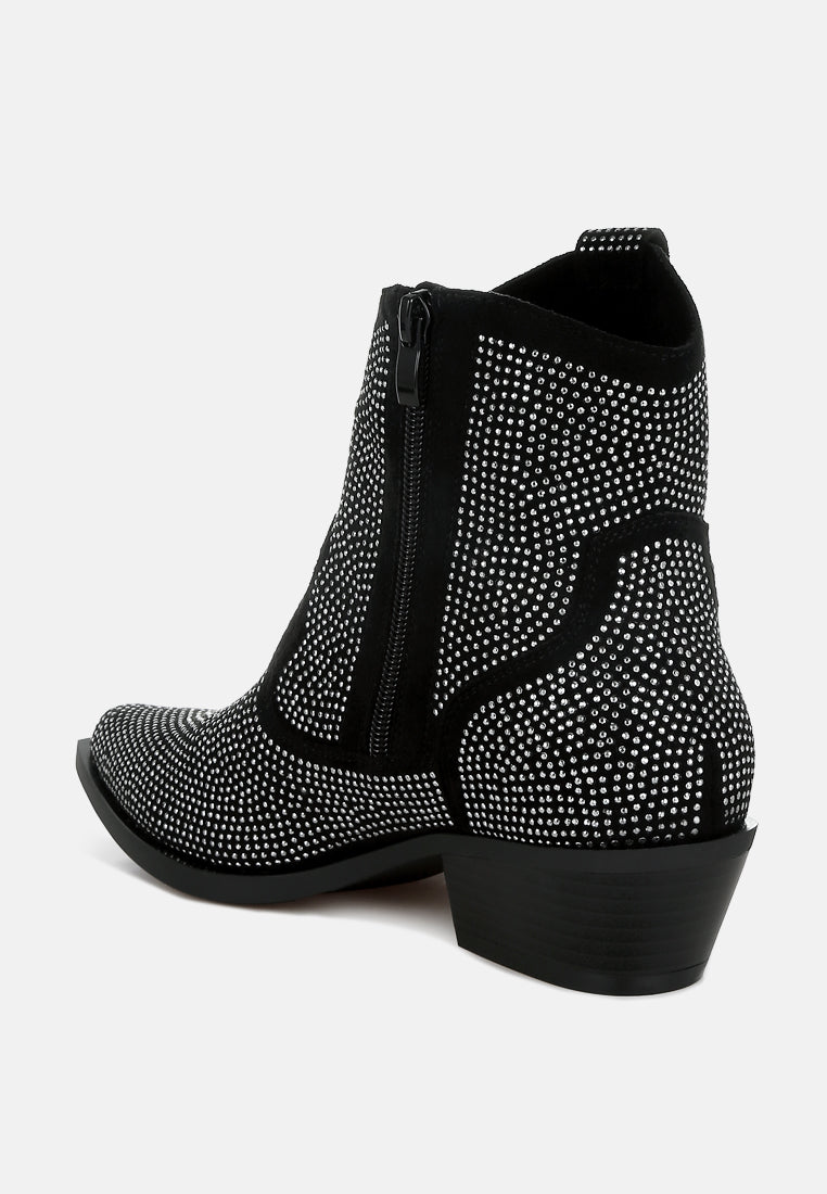 botas camperas costello con adornos de pedrería#color_negro