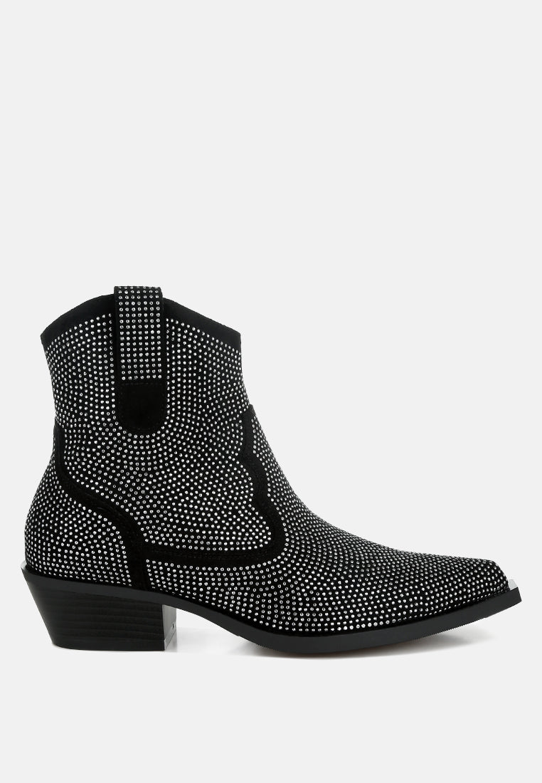 rhinestones embellished cowboy boots by mode#color_black