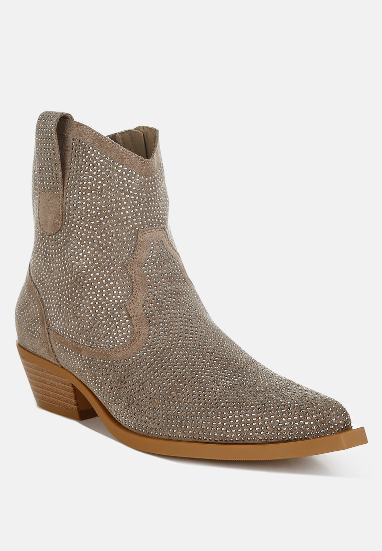 botas vaqueras con adornos de pedrería costello#color_taupe